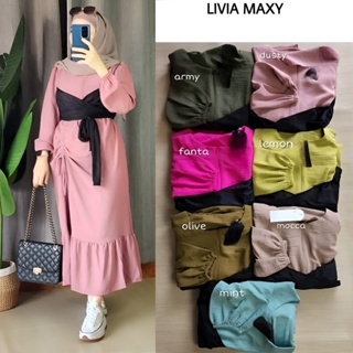 - Livia Midi Gamis Muslim Women Teenagers Matt Polos Basic Premium l Maxi Dress