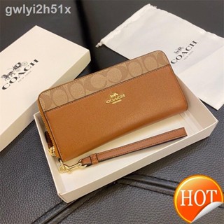 ◘【Free Shipping】Cowhide Original factory retro style long women wallet Cowhide  leather card holder coin purse