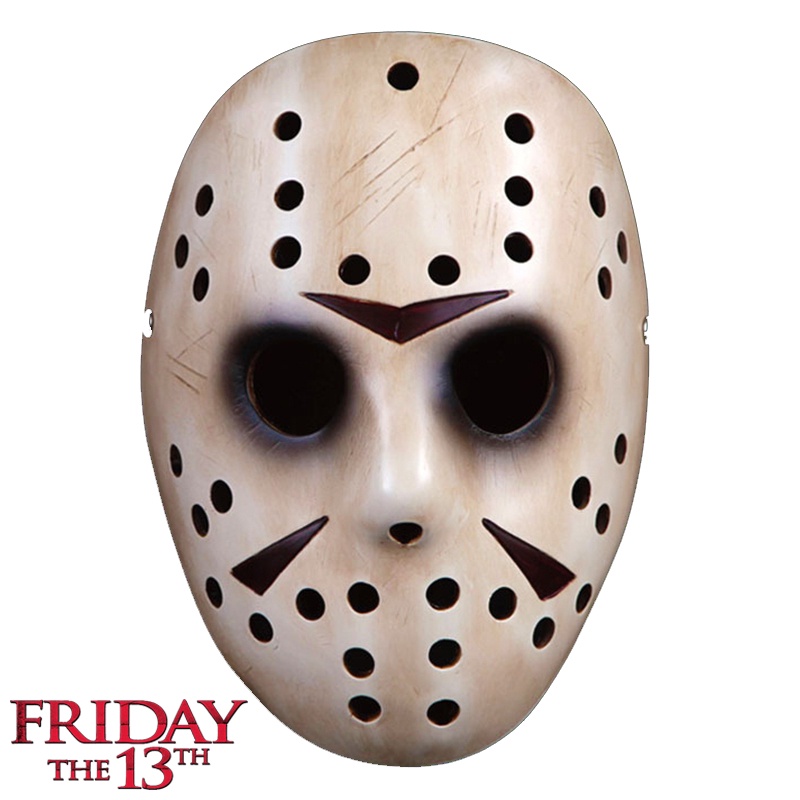 Hockey Mask หน้ากาก ฮอกกี้ Friday The 13 th วันศุกร์ที่ Jason Voorhees เจสัน วอร์ฮีส์ สีขาวลายดำ วัส