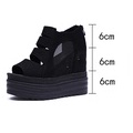 ปากปลาผู้หญิง Wedges รองเท้าแตะ 12 ซม.รองเท้าส้นสูงลาดรองเท้าแตะ Shorty Heighten รองเท้าแตะ