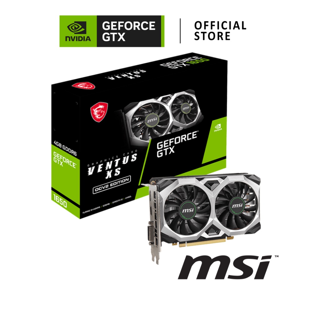 MSI NVIDIA® GeForce® GTX 1650 VENTUS XS OCV2 4GB การ์ดจอ