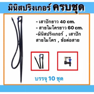 มินิสปริงเกอร์ ชุด ขาปักมินิสปริงเกอร์  รุ่นไชโย พร้อมขาปัก + สายไมโครสูง 40 cm. สายยาว 60 cm. ( ครบชุด )(10ชุด)(50ชุด)