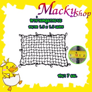 ตาข่ายคลุมกะบะ พร้อมตะขอ CSP Cargo Net 150x150cm ตาข่ายคลุมของ ตาข่ายคลุมรถ ที่คลุมหลังรถ ที่คลุมหลังคา T1263