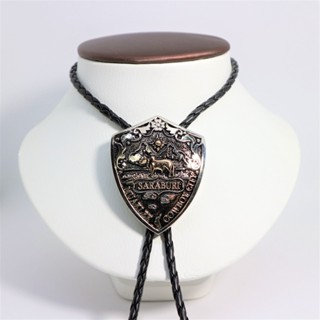 สร้อยคอ โบโลไท Bolo tie เนคไทสไตล์คาวบอยประดับด้วยเข็มกลัด