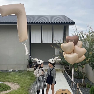 ลูกโป่งฟอยล์ดิจิทัล ฮีเลียม ขนาดใหญ่ 32 40 นิ้ว สีครีม 1-9 สําหรับตกแต่งปาร์ตี้วันเกิด งานแต่งงาน วันวาเลนไทน์