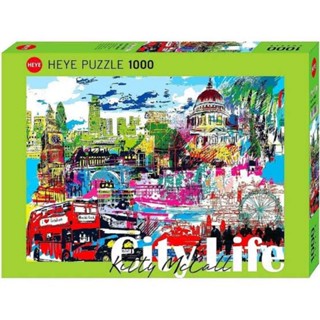 จิ๊กซอว์ 1000 ชิ้น PUZZLE HEYE jigsaw​ ของแท้ ส่งไว ของใหม่ มือหนึ่ง  I LOVE London (Kitty McCall) City Life