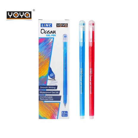 ปากกาเจล 1ด้าม ปากกาหมึกอินเดีย หมึกกันน้ำ 0.5 มม. LINC OCEAN GEL ปากกาหมึกเจลสีเข้ม เขียนลื่น หมึกไ