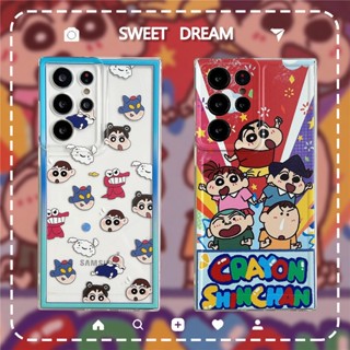 การ์ตูนน่ารัก Crayon Shin-chan รวมกลุ่ม ซองโทรศัพท์ Samsung Galaxy S22 Ultra S21 FE S10 S20 S21 S22 Plus + S20FE S21Ultra S20Ultra Note20 Ultra Note10 Plus A03 A72 A73 A53 A33 A23 A13 A03 A52 A52S A22 5G ฝาครอบซัมซุงรุ่นใหม่ ซิลิโคนป้องกันการตก