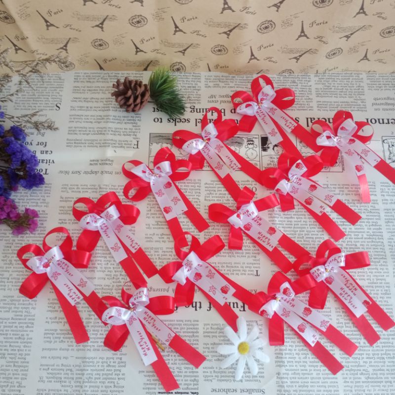 โบว์ติดของขวัญ🎁โบว์ติดของขวัญปีใหม่ โบว์ริบบิ้นติดของขวัญ🎀  congratulations 8*10cmพรรค - รูปที่ 6