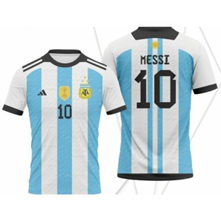 เสื้อกีฬาแขนสั้น พิมพ์ลาย Argentina Jersey 2023