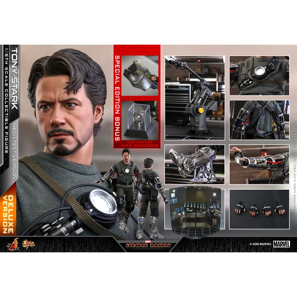 พร้อมส่ง 📦 Hot Toys MMS582B 1/6 Iron Man - Tony Stark (Mech Test Version) (Deluxe Version) (Special 