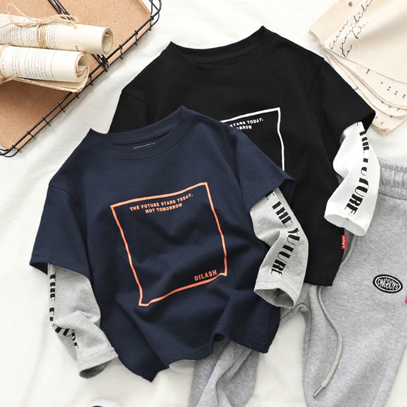 Lovababy เสื้อยืดลําลอง แขนยาว สองชิ้น แฟชั่นฤดูใบไม้ผลิ ฤดูใบไม้ร่วง สไตล์เกาหลี สําหรับเด็กผู้ชาย 2022
