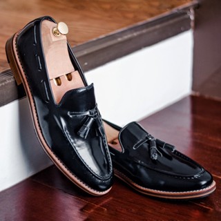 Arcobareno Code 503 Tassel Laofer Piano Black x Wooden Soles