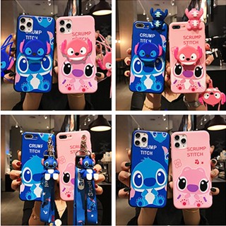 เคสโทรศัพท์มือถือ ลายตุ๊กตา Stitch พร้อมสายคล้อง สําหรับ iphone 14 Pro max 13 12 Mini i14 Plus