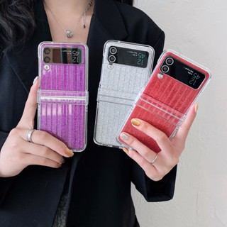 เคสโทรศัพท์มือถือ PC นิ่ม กันกระแทก ลายกลิตเตอร์ สร้างสรรค์ สําหรับ Samsung Galaxy Z Flip 3 5G 3in1 Z Flip 4