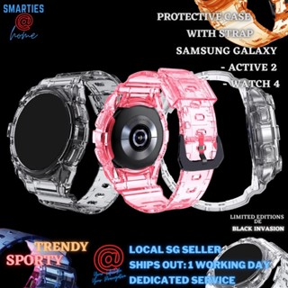 เคสนาฬิกาข้อมือ แบบใส พร้อมสายคล้อง สําหรับ Samsung Galaxy Watch 5 4 Active 2