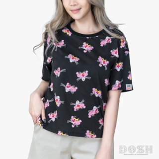 DOSH WOMENS CROPPED TOPS PINK PANTHER เสื้อยืดทรงครอปหลวม ผู้หญิง 9DPPWT1000-BL