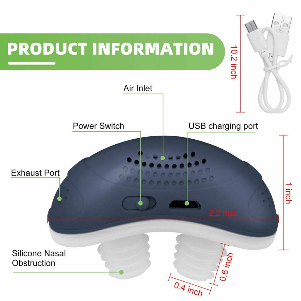 ไมโครไฟฟ้า CPAP Noise Anti Snoring อุปกรณ์ Sleep Apnea หยุด Snore Aid Stopper