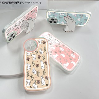 Realme Narzo 50 20 30A 50A 50i Prime GT Neo 3T 2 Pro 5G เคสเรียวมี สำหรับ Case Flower Rabbit Wave Bracket เคส เคสโทรศัพท์ เคสมือถือ Full Back Cover Soft Cases Protective Shockproof Casing