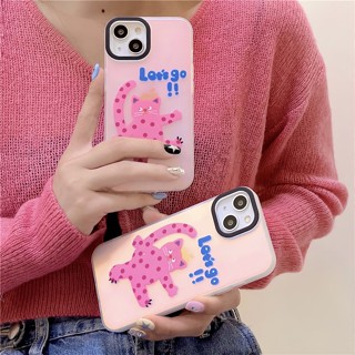 &lt;iPhone Case&gt; เคสโทรศัพท์มือถือ เคลือบสองชั้น ลายแมวเลเซอร์ สําหรับ iPhone 14 Pro max 13Pro 12 11