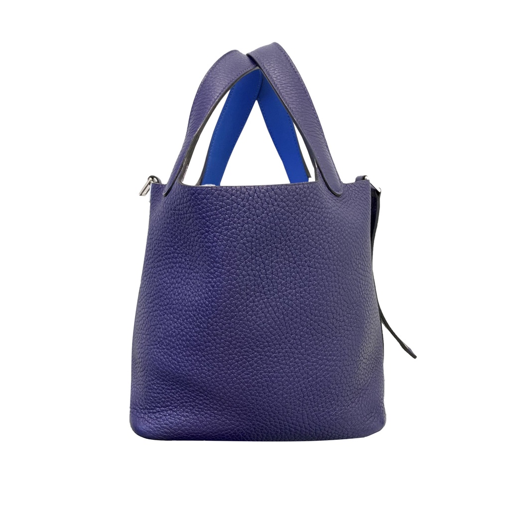 ☍♈﹊Hermes Hermes Vegetable Basket Bag Ladies Blue Handbag Shopping Bag Authentic. กระเป๋า Hermes