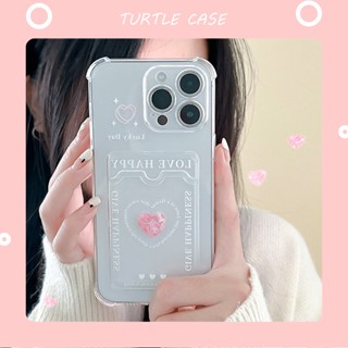 [พร้อมส่ง] เคสโทรศัพท์มือถือ ซิลิโคน ลายหัวใจ พร้อมช่องใส่บัตร สําหรับ iPhone 14 13 12 11 PROMAX XS XR XSMAX SE2020 6 7 8PLUS MINI