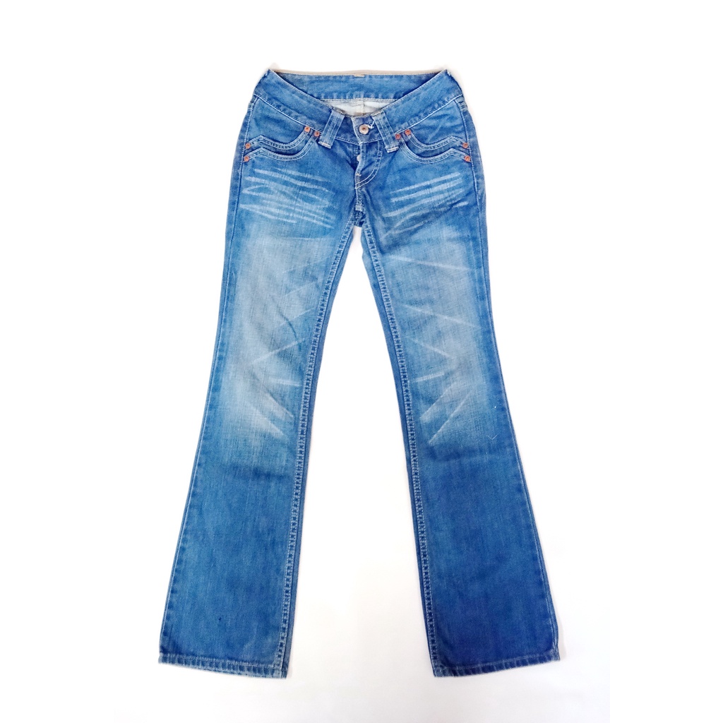 กางเกงยีนส์ มือ2 ลีวาย Levi’s strauss jeans LADY Super low เอวต่ำมาก27นิ้ว สภาพดี สวยๆ ของแท้ งานคัดเกรด