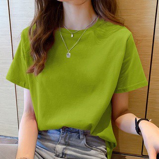 ✨ พร้อมส่ง ✨ เสื้อยืดผู้หญิง พิมพ์แขนสั้น เสื้อยืดคอกลม เสื้อยืดสีพื้น เสื้อยืดแฟชั่น #W0