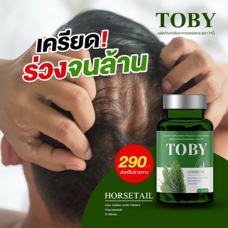 💖 ส่งฟรี + ของแถม 💖Toby Horsetail วิตามินแก้ผมร่วง ผมบาง หัวล้าน  วิตามินบำรุงผม แก้ผมหงอก ผมเสียแตกปลาย