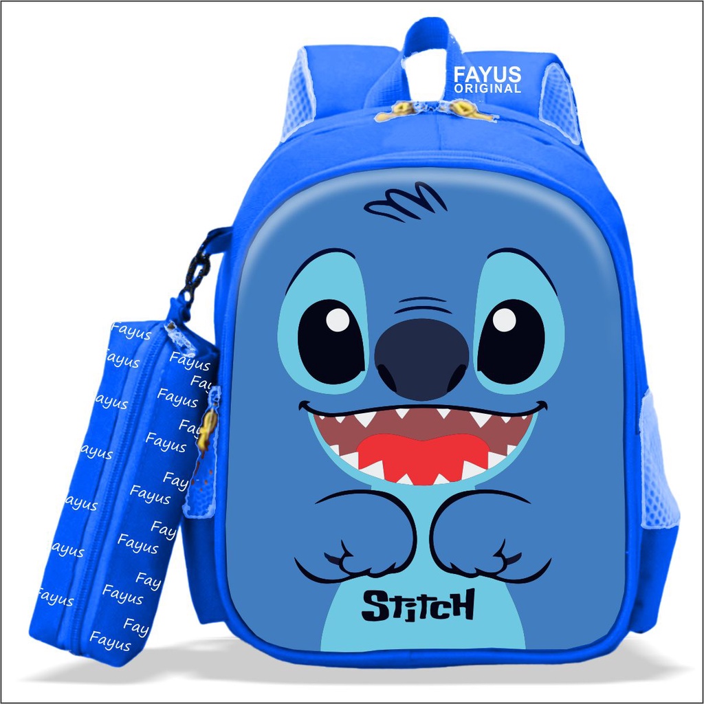 PREMIUM กระเป๋านักเรียนเด็ก กระเป๋าเป้ character STITCH ล่าสุด 2024 SD TK PAUD 2in1 จ่ายตรงจุดได้ - 