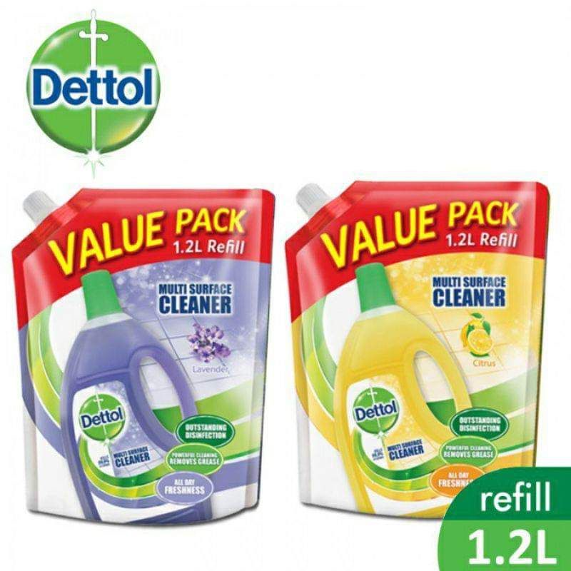 dettol น้ำยาทำความสะอาดเดทตอล ชนิทเติม มีฝาปิดขนาด1200มล.
