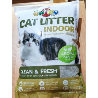 OKIKO CAT LITTER INDOOR ทรายแมวสำหรับเลี้ยงในบ้าน กลิ่นอโรม่า กลิ่นแอร์เฟรช ขนาด 5 ลิตร(L)