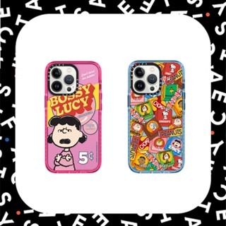 Casetify เคสโทรศัพท์ซิลิโคน TPU แบบนิ่ม ลาย Peanuts Bossy Lucy Bubble Gum สําหรับ iPhone 7 8 X XR XS 11 12 13 14 Plus Pro Max