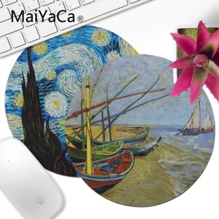 Maiyaca Vincent van Gogh แผ่นรองเมาส์ ทรงกลม ความเร็วสูง 20x20 ซม. เส้นผ่าศูนย์กลาง 22x22 ซม.