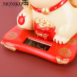 MONIKO แมวกวัก แมวกวักนำโชค แมวญี่ปุ่น พลังงานแสงอาทิตย์ แมวนำโชค น่ารัก แต่งบ้าน โต๊ะทำงาน หน้ารถ ของขวัญ เสริมฮวงจุ้ย ของขวัญ