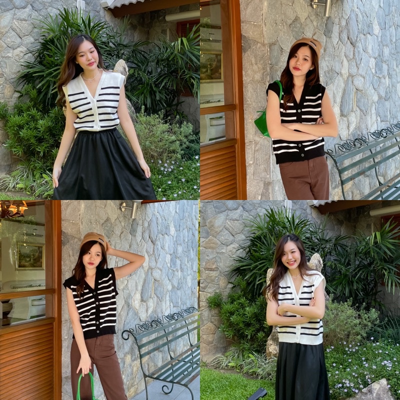 SISSOEUR : Peyton striped vest🍮