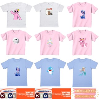 เสื้อยืด พิมพ์ลาย Frozen PINK PANTHER พร้อมยูนิคอร์น และวันเดียวกัน สําหรับเด็กผู้หญิง