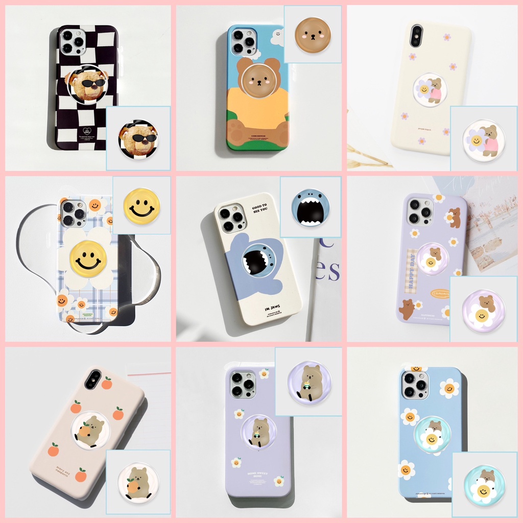 🇰🇷 【3D Round tok Hard Case Set Collection】 Momo New Designs Collection Galaxy Samsung Note 14pro 13 S22 s2b