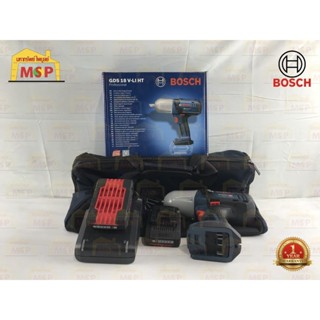 Bosch เครื่องขันบล็อกไร้สาย 18V GDS 18V-LI HT แบต 4.0Ahx2 ProCore #0615A00163