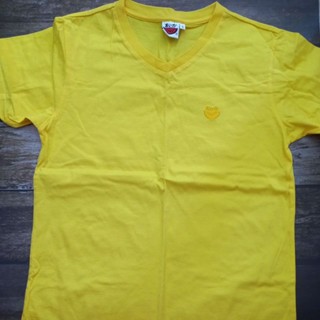 เสื้อยืดสีเหลือง คอวี เสื้อแตงโม
