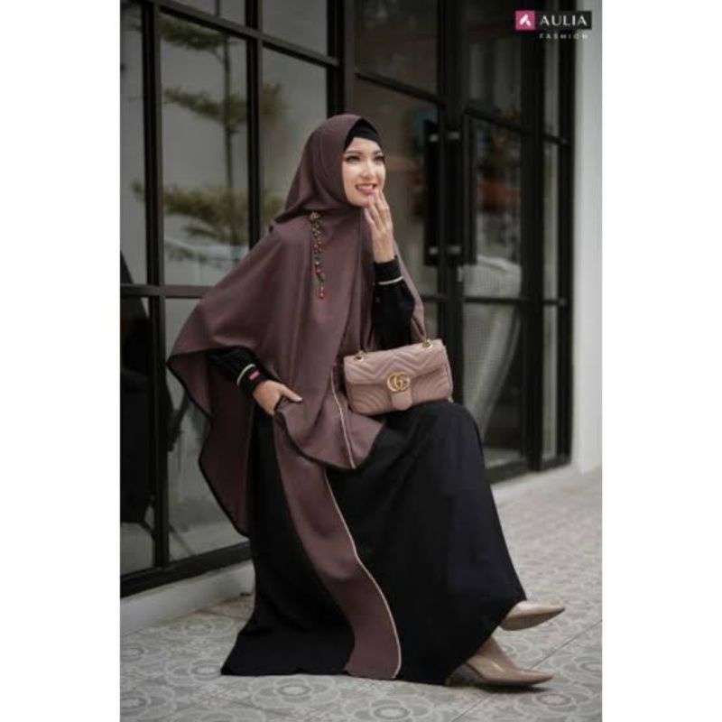 [PRELOVED] Original AZALEA BLACK PUMPKIN CREAM AULIA FASHION GAMIS SET