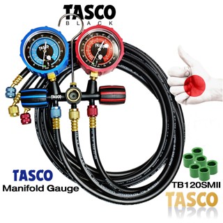 เกจคู่ชาร์จน้ำยา TASCO BLACK รุ่นTB120SMII  ชุดเกจวัดน้ำยา  Manifold Gauge TB120SM ใช้กับน้ำยา R12,R22,R134a,R404a