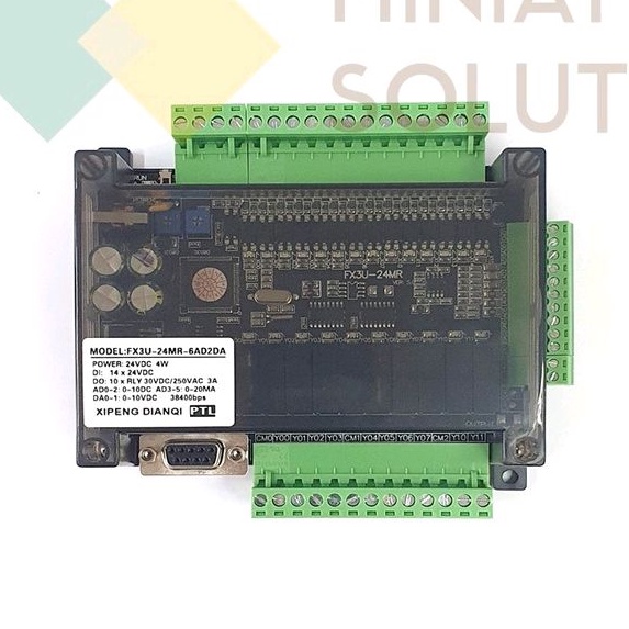 PLC LX3U บอร์ดควบคุมอุตสาหกรรม FX3U-24MR ชนิดอะนาล็อค 6AD+2DA 24 โวลต์ เอาต์พุต Relay RS485 (MI-FX3U