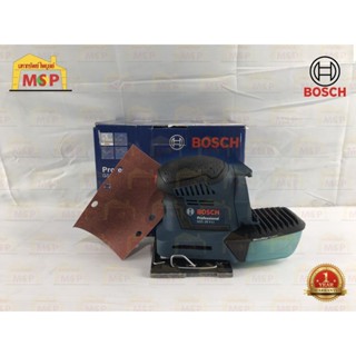 Bosch เครื่องขัดกระดาษทราย สี่เหลี่ยม สั่นไร้สาย 4"X4" GSS 18V-Li (SOLO) พร้อมชุดเก็บฝุ่น (กล่องกระดาษ ตัวเดี่ยว) #06019