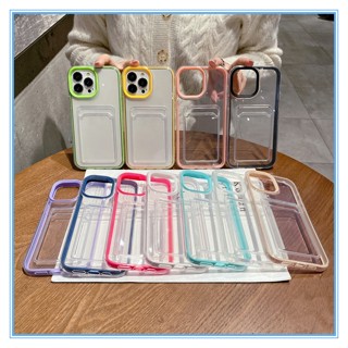 เข้ากันได้สำหรับ เคสไอโฟน เคสไอโฟน11 สำหรับ iPhone 14 Pro Max Case iPhone 13 12 เคสไอโฟน 2 in 1 ที่ใส่การ์ดเคสใสสีแคนดี้กันกระแทกป้องกันกล้องสีดำสี เคสไอโฟน14