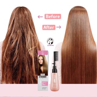 หวีครีมยืดผมตรง LA  HAIR STRAIGHT ช่วยให้ผมเรียบเนียนตรงสวยและเงางามแบบธรรมชาติ 180ml.