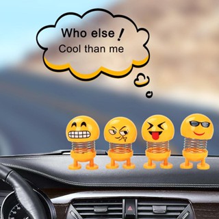 Spring Bobble Head Toy Cute Face Car Emotion Doll Interior Decoration for Car Dashboard