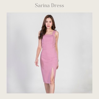 RAMSITA SARINA DRESS เดรสทรงดินสอ ยาวคลุมเข่า ผ่าหน้าขา