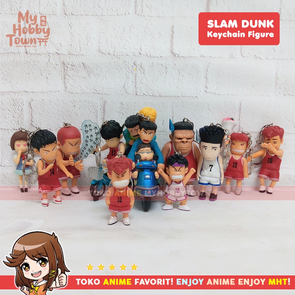 Gantungan พวงกุญแจอะนิเมะรูป Slam Dunk Sakuragi Hanamichi Akagi Takeori Rukawa Kaede Akira Sendoh No