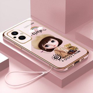 เคส OPPO Reno 8Z 5G Reno 7Z 5G Reno6Z 5G Reno 8 5G Reno 7 5G Reno 6 5G Reno 5 5G Reno 8 4G Reno 4 4G เคสโทรศัพท์ซิลิโคนชุบไฟฟ้า 6D ลายสาวน่ารัก